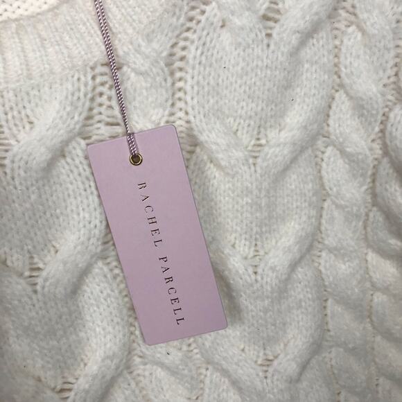 Rachel Parcell Cable Knit Crewneck Sweater White Size XXL - Picture 5 of 10